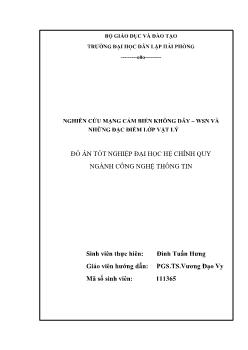 Đồ án Nghiên cứu mạng cảm biến không dây – wsn và những đặc điểm lớp vật lý