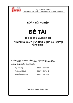 Đồ án Nghiên cứu mạng xã hội và ứng dụng xây dựng một mạng xã hội tại Việt Nam