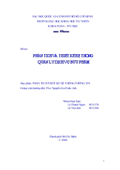 Đồ án Phân tích và thiết kế hệ thống quản lý dịch vụ bưu phẩm