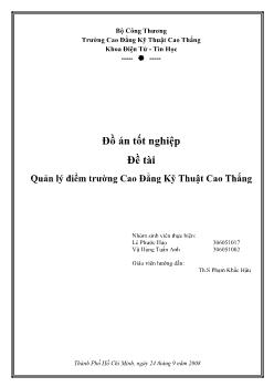 Đồ án Quản lý điểm trường Cao Đẳng Kỹ Thuật Cao Thắng