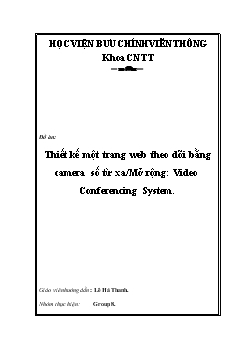 Đồ án Thiết kế một trang web theo dõi bằng camera số từ xa
