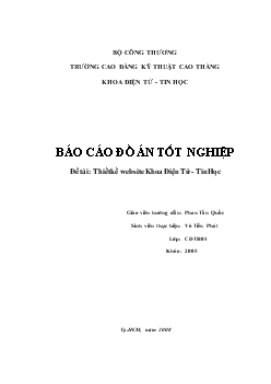Đồ án Thiết kế website Khoa Điện Tử - Tin Học