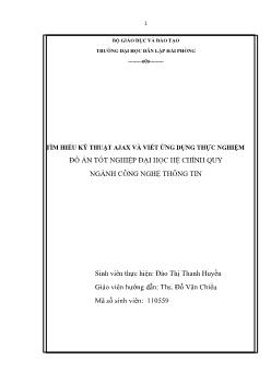 Đồ án Tìm hiểu kỹ thuật AJAX và viết ứng dụng thực nghiệm