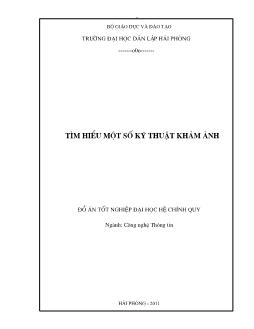 Đồ án Tìm hiểu một số kỹ thuật khảm ảnh