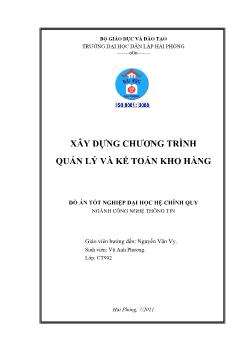 Đồ án Xây dựng chương trình quản lý và kế toán kho hàng