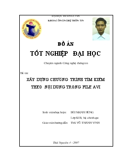 Đồ án Xây dựng chương trình tìm kiếm theo nội dung trong file AVI
