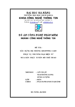 Đồ án Xây dựng hệ thống shopping cart phục vụ thương mại điện tử mua bán trực tuyến đồ thể thao
