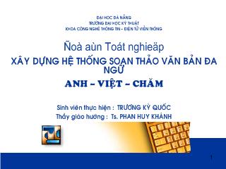 Đồ án Xây dựng hệ thống soạn thảo văn bản đa ngữ Anh – Việt – Chăm