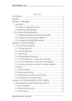 Đồ án Xây dựng từ điển danh từ Tiếng Việt dựa theo từ điển WordNet