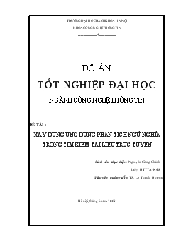 Đồ án Xây dựng ứng dụng phân tích ngữ nghĩa trong tìm kiếm tài liệu trực tuyến