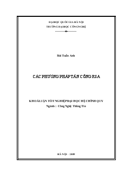 Khóa luận Các phương pháp tấn công RSA