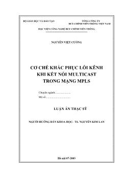 Khóa luận Cơ chế khắc phục lỗi kênh khi kết nối Multicast trong mạng MPLS