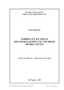 Khóa luận Nghiên cứu kỹ thuật bảo vệ bản quyền các sản phẩm đồ họa vectơ