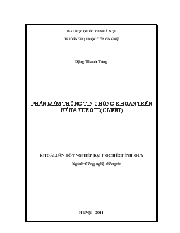 Khóa luận Phần mềm thông tin chứng khoán trên nền Android (Client)
