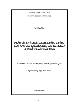 Khóa luận Phân tích và thiết kế hệ thống thông tin sáng tạo tại liên hiệp các hội khoa học kỹ thuật Việt Nam