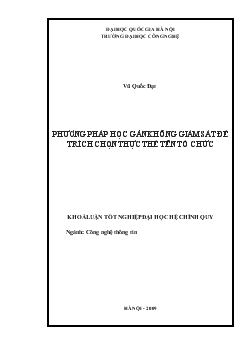 Khóa luận Phương pháp học gần không giám sát để trích chọn thực thể tên tổ chức