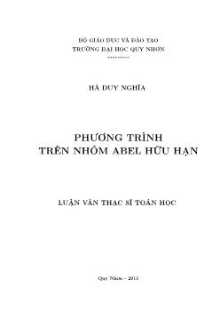 Luận văn Phương trình trên nhóm Abel hữu hạn