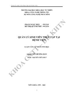 Luận văn Quản lý sinh viên thực tập tại bệnh viện