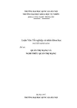 Luận văn Quản trị mạng và nghi thức quản trị mạng