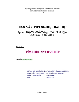 Luận văn Tìm hiểu SS7 over IP