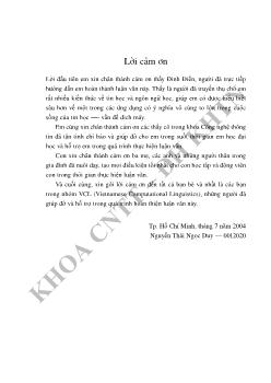 Luận văn Xây dựng chương trình bắt lỗi chính tả tiếng Việt