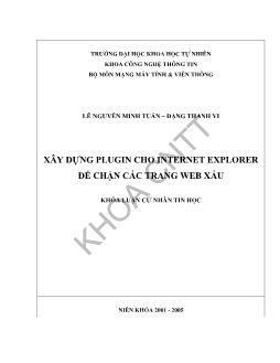 Luận văn Xây dựng Plugin cho Internet Explorer để chặn trang web xấu