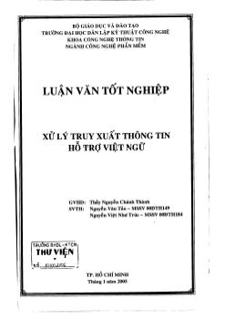 Luận văn Xử lý truy xuất thông tin hỗ trợ Việt ngữ