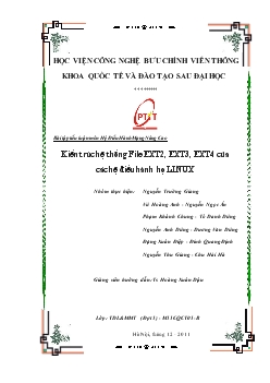 Tiểu luận Cấu trúc hệ thống file ext2, ext3, ext4 trong họ linux