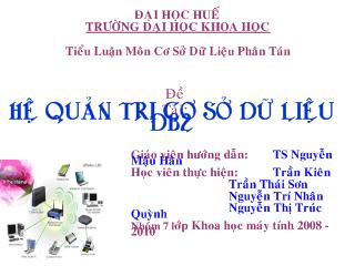 Tiểu luận Hệ quản trị cơ sở dữ liệu DB2