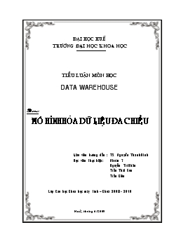 Tiểu luận Mô hình hóa dữ liệu đa chiều