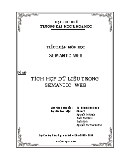 Tiểu luận Tích hợp dữ liệu trong Semantic Web