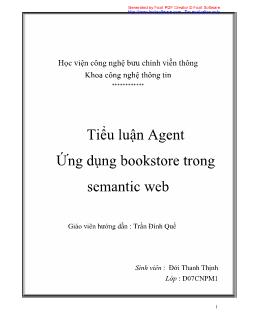 Tiểu luận Ứng dụng Bookstore trong Semantic Web