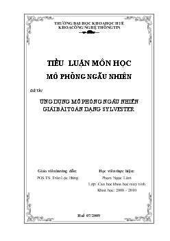 Tiểu luận Ứng dụng mô phỏng ngẫu nhiên giải bài toán dạng Sylvester
