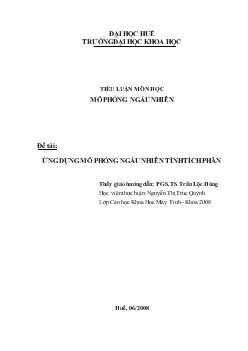 Tiểu luận Ứng dụng mô phỏng ngẫu nhiên tính tích phân
