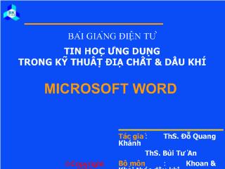 Bài giảng điện tử Microsoft Word