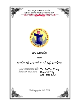 Báo cáo Bài tập lớn phân tích thiết kế hệ thống – quản lý giới thiệu việc làm