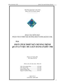 Báo cáo Phân tích thiết kế chương trình quản lý việc mua bán hàng ở siêu thị