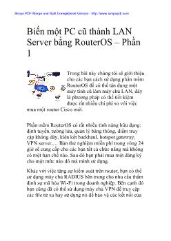 Chuyên đề Biến một PC cũ thành LAN Server bằng RouterOS
