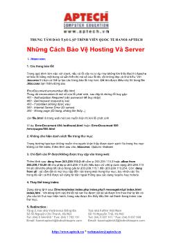 Chuyên đề Những cách bảo vệ hosting và server
