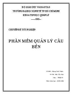 Chuyên đề Phần mềm quản lý cầu bến