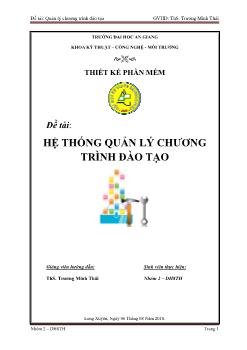 Đề tài Hệ thống quản lý chương trình đào tạo