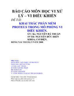 Đề tài Khai thác phần mềm Proteus trong mô phỏng vi điều khiển