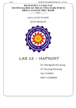 Đề tài LAB- Haproxy