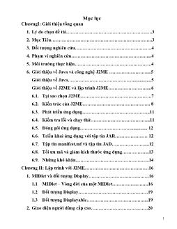 Đề tài Lập trình thiết bị di động trên J2ME