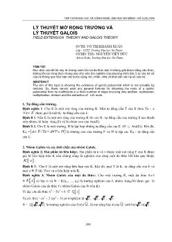 Đề tài Lý thuyết mở rộng trường và lý thuyết Galois