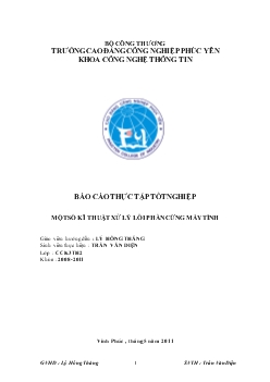 Đề tài Một số kỹ thuật xử lý lỗi phần cứng máy tính
