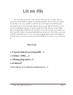 Đề tài Nghiên cứu hạ tầng khóa công khai(Public Key Infrastructure-PKI)