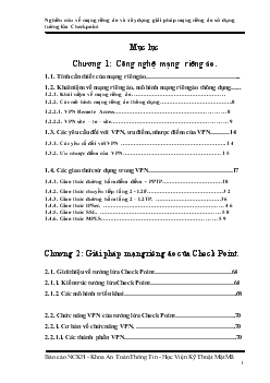 Đề tài Nghiên cứu về mạng riêng ảo và xây dựng giải pháp mạng riêng ảo sử dụng tường lửa Checkpoint