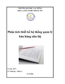 Đề tài Phân tích thiết kế hệ thống quản lý bán hàng siêu thị