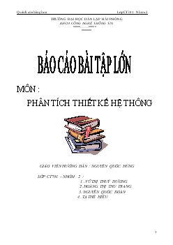 Đề tài Phân tích thiết kế hệ thống quản lý cửa hàng hoa